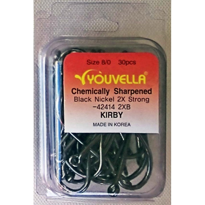 Youvella Kendal Kirby hook 30 piece pack - black nickel 2X strong