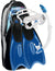 Cressi Palau Marea Adjustable Fin Mask Snorkel Set Kit Pack