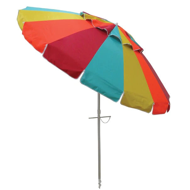 Beachkit Masquerade 240cm Premium Beach Umbrella with Sand Auger UPF50 - Citrus 10110CS