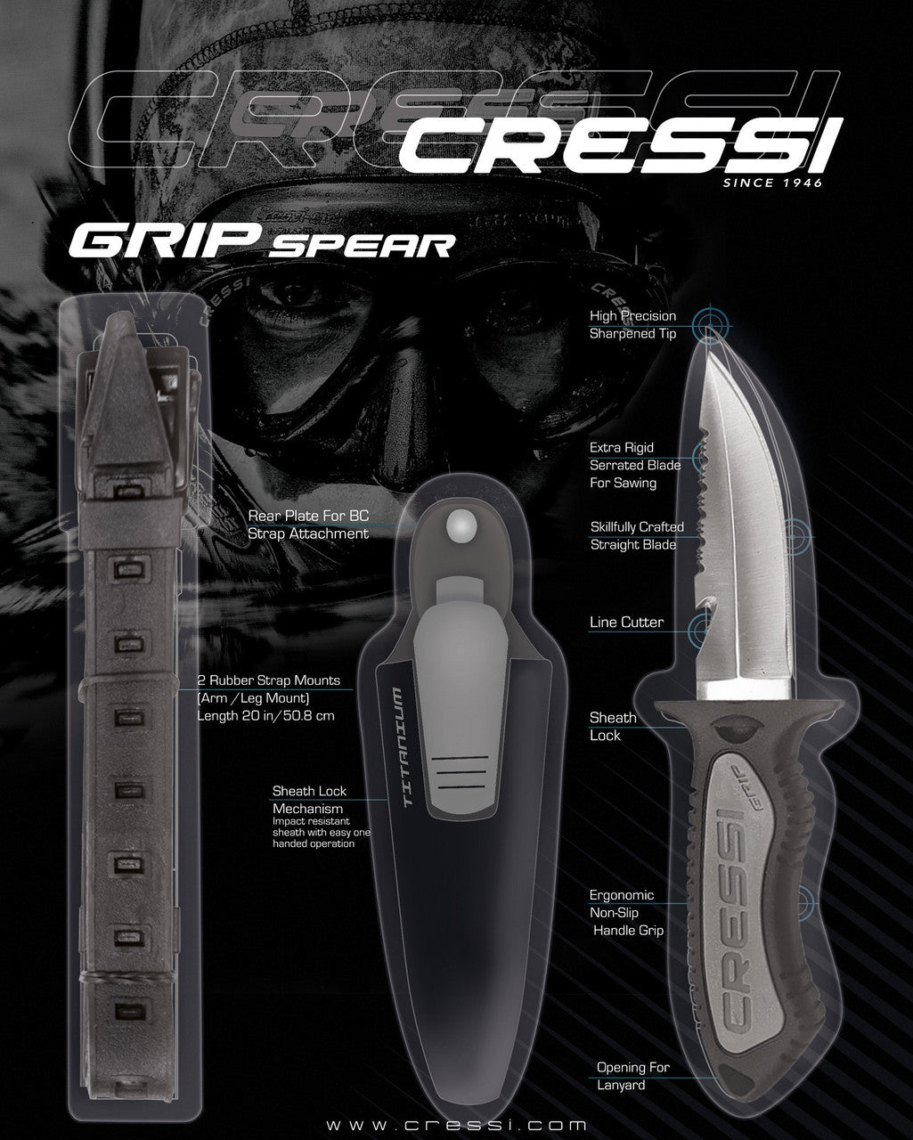 Cressi Grip Dive Knife RC559400