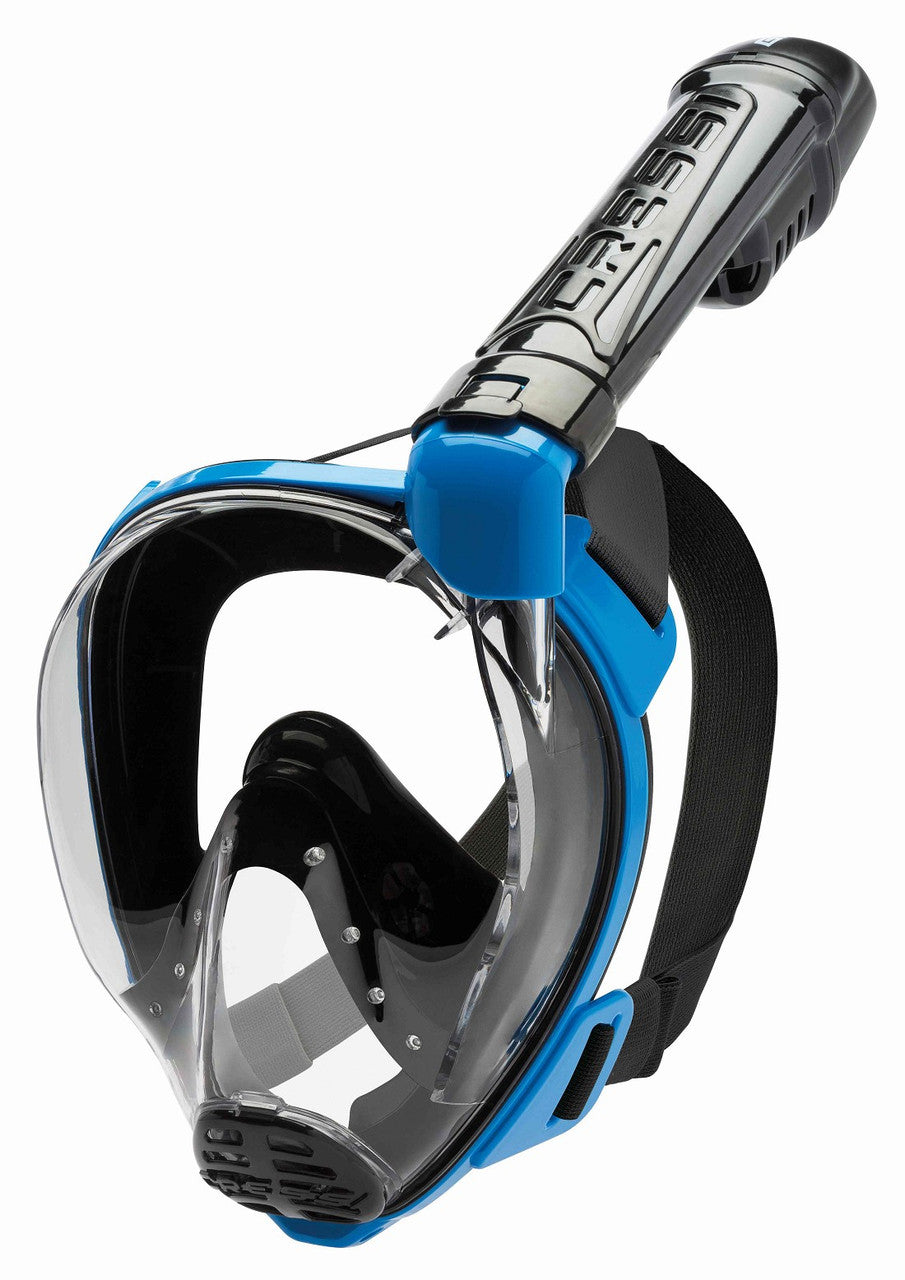 Cressi Baron Full Face Snorkel Mask Adult Black Blue