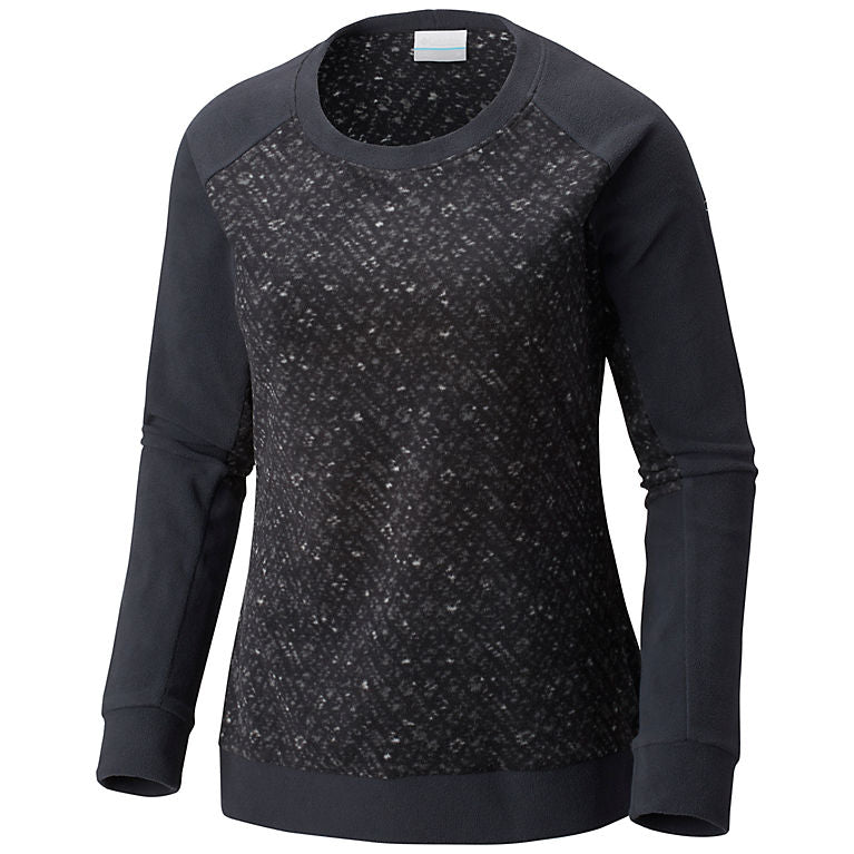 Columbia Glacial Crew Womens Shirt Black Texture Print