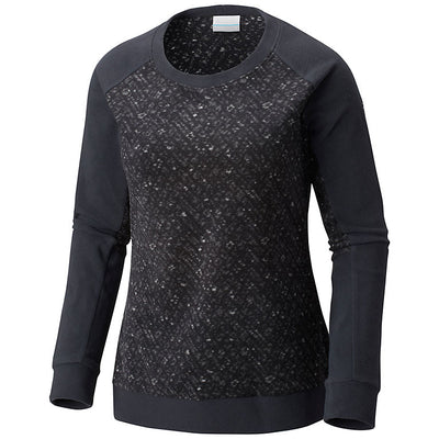 Columbia Glacial Crew Womens Shirt Black Texture Print