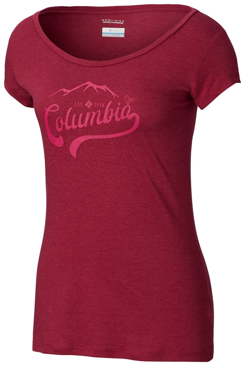 Columbia Outdoor Play Womens Tee Shirt Wine Berry