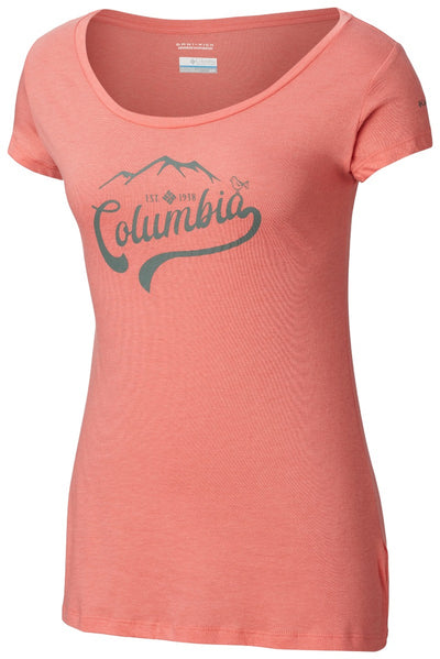 Columbia Outdoor Play Womens Tee Shirt Coral Bloom