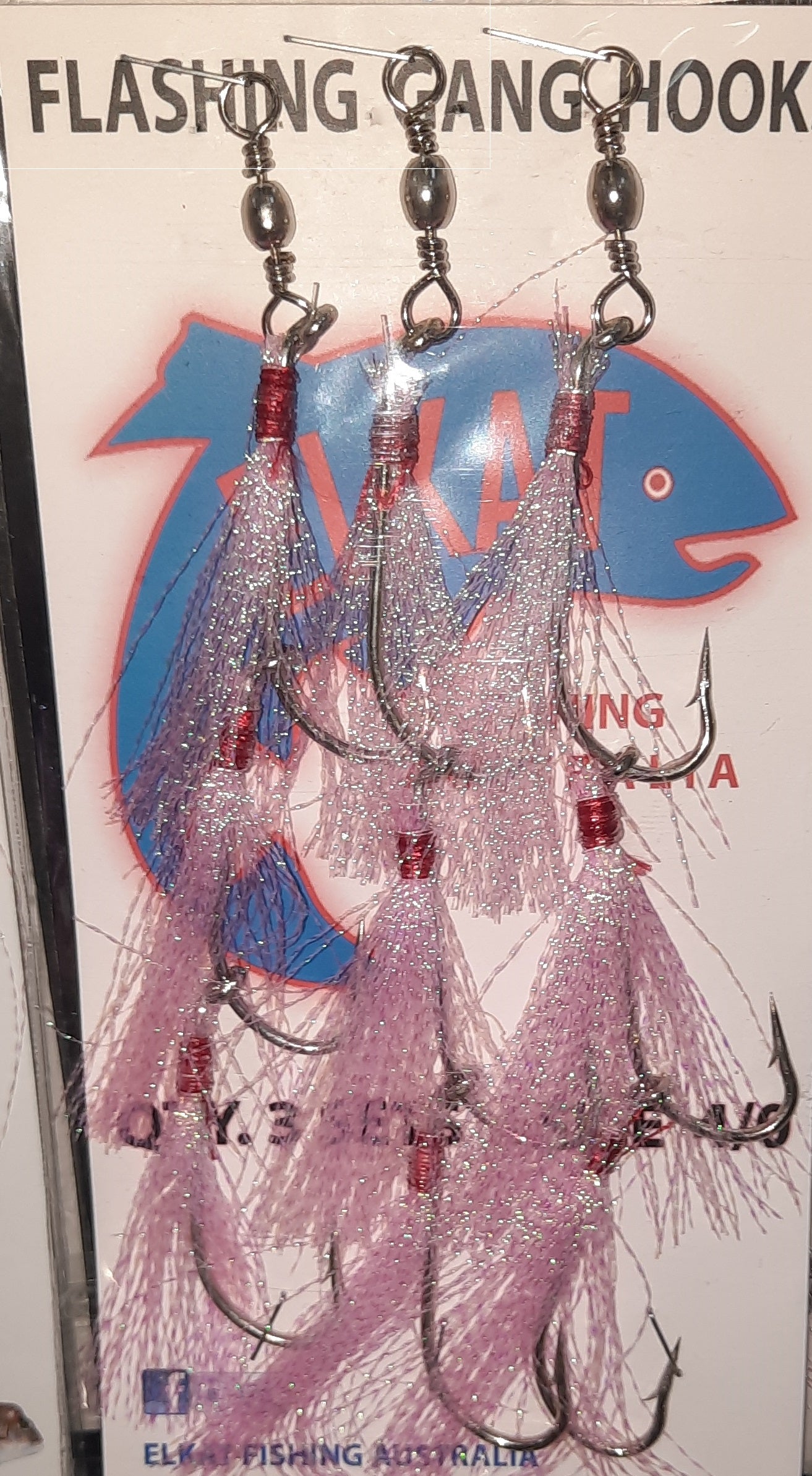 Elkat STD Flasher Dressed Pre Ganged Hook Sets 4/0