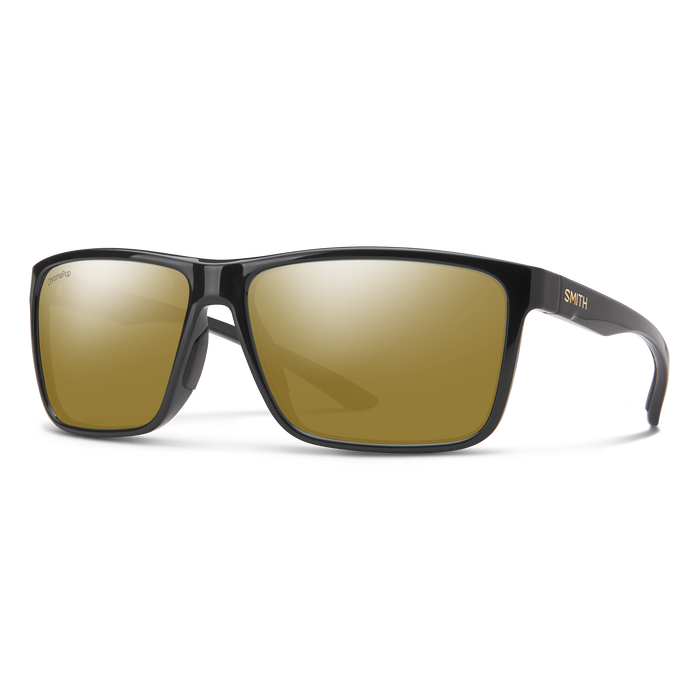 Smith Optics Riptide Black Frame Glass Polarised Bronze Mirror Lens Performance Sunglasses
