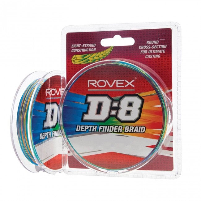 Rovex D:8 Depthfinder Braided Fishing Line Multi Colour - 600yd