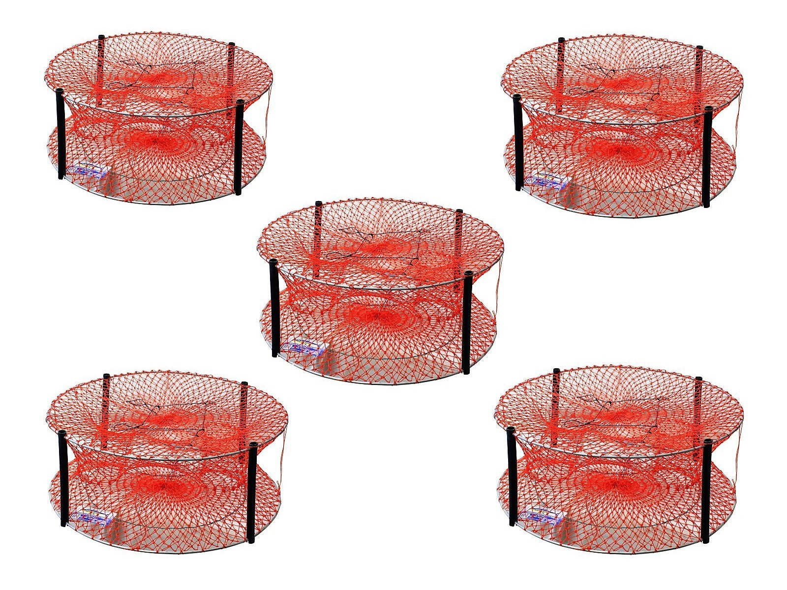5 Pack Bulk Wilson Orange Heavy Duty Round Crab Pots