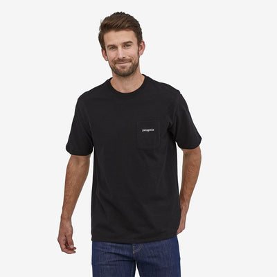 Patagonia 38511 Line Logo Ridge Pocket Responsibili-Tee T Shirt Black