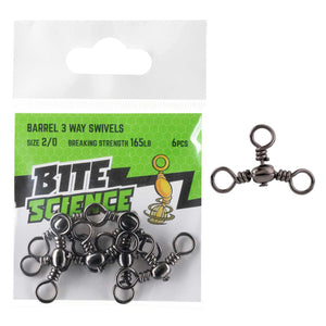 Bite Science Barrel 3 Way Crossline Swivel Value Pack
