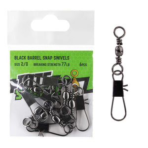 Bite Science Black Barrel Snap Swivel Value Pack