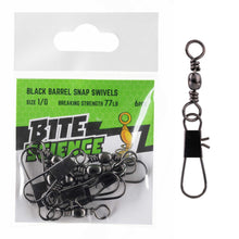 Bite Science Black Barrel Snap Swivel Value Pack