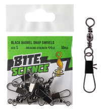 Bite Science Black Barrel Snap Swivel Value Pack