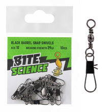 Bite Science Black Barrel Snap Swivel Value Pack