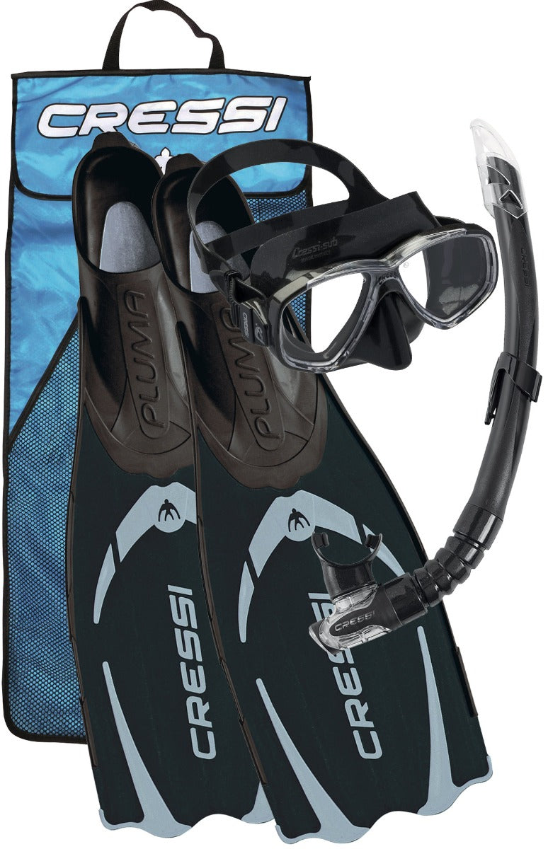 Cressi Pluma Mask Snorkel and Fin Set