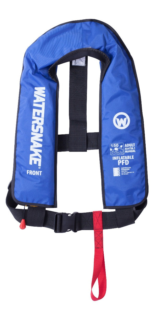 Watersnake Inflatable PFD Life Jacket Level 150 Adult Manual