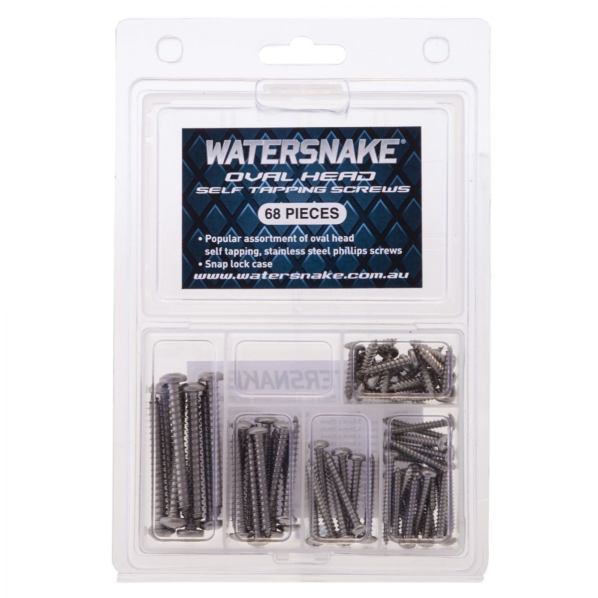 Watersnake Oval Head Stainless Steel Self Tapping Bulk Value Screw Kit - 59091