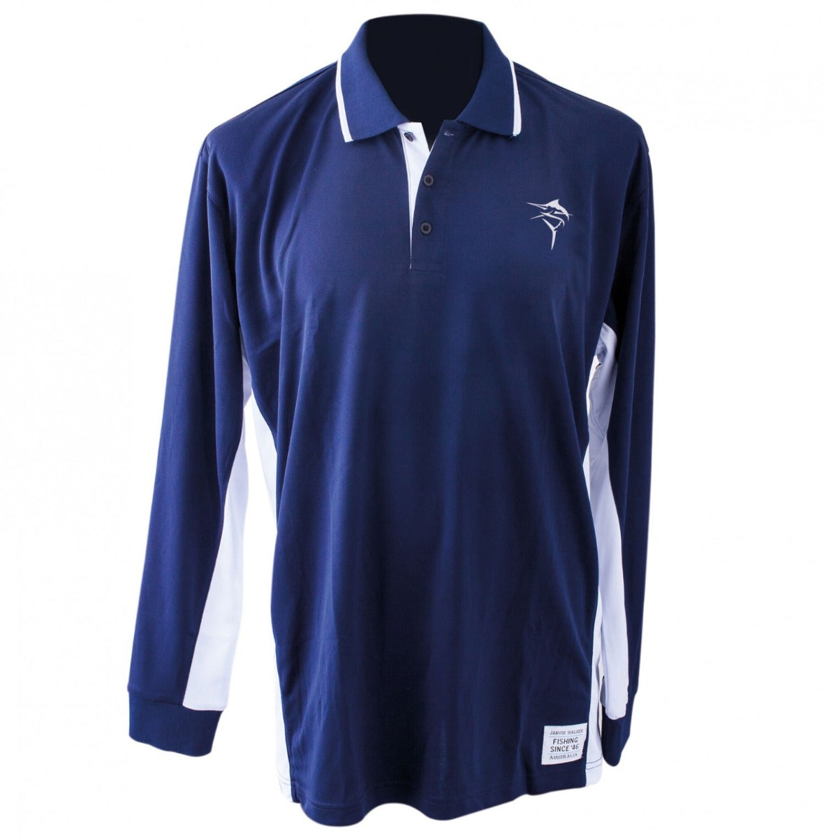 Jarvis Walker Long Sleeve Adult Fishing Shirt Navy White