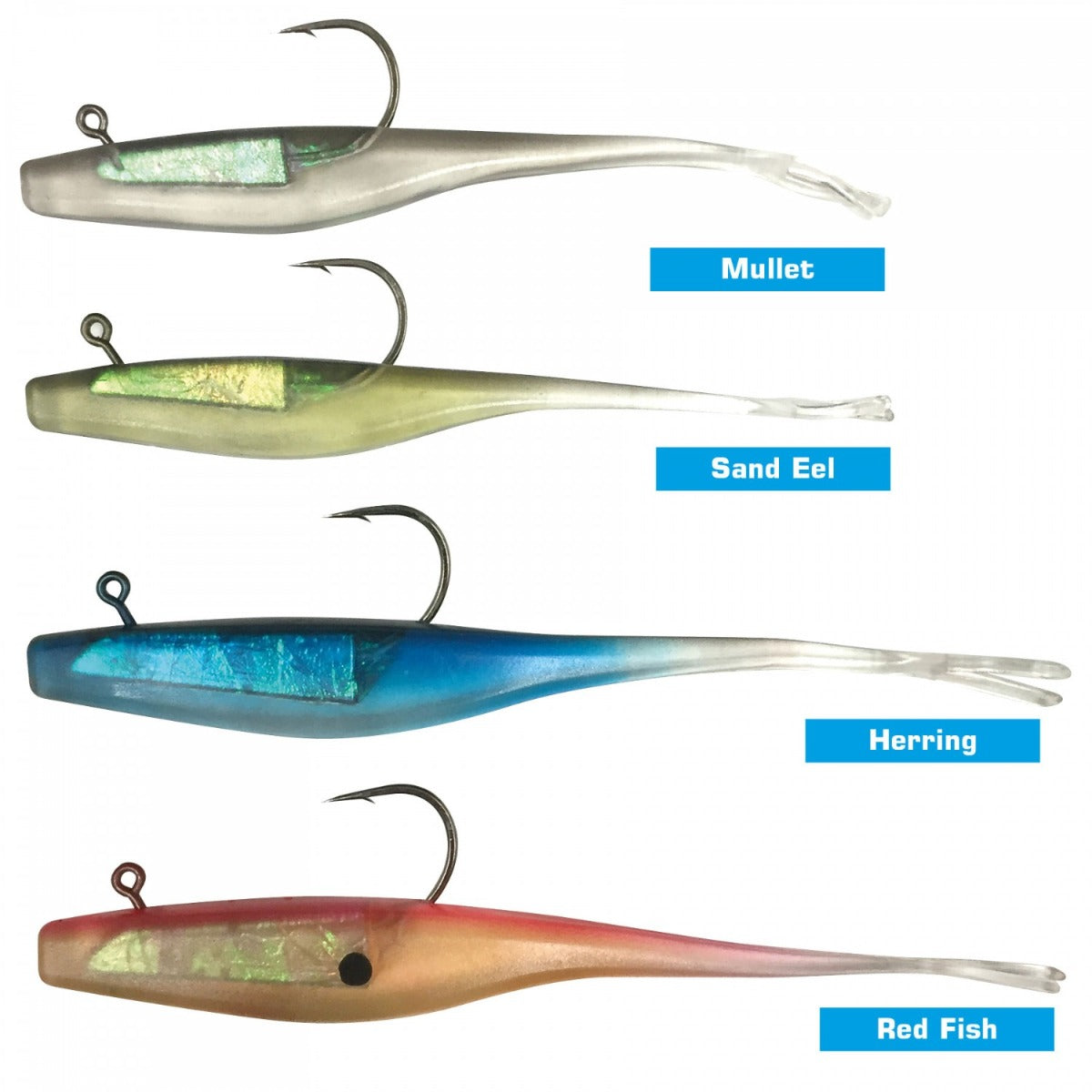 Jarvis Walker 5 Inch Split Tail Shad Rigged Soft Plastic Pack