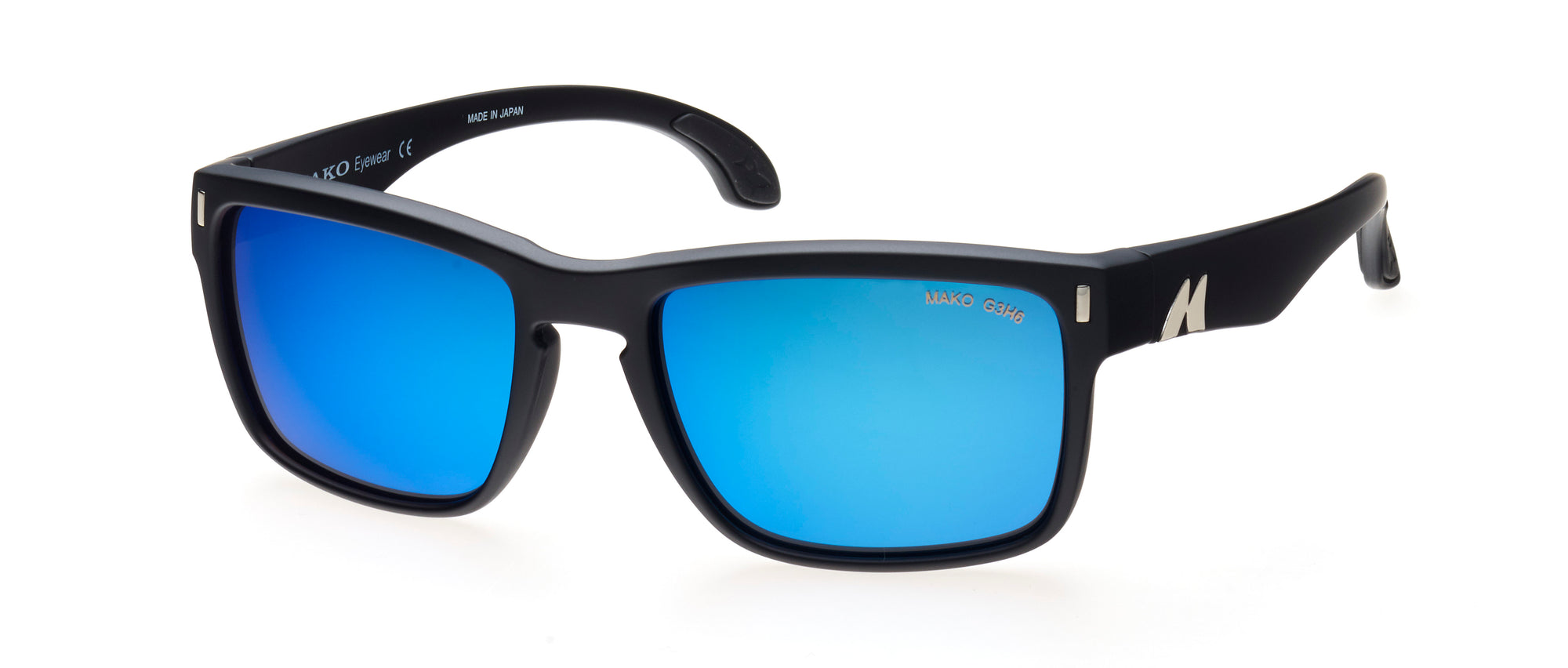 Mako GT Poly M01-P0S 9583 Polarized Mirrored Fishing Sunglasses, Matte Black/Grey