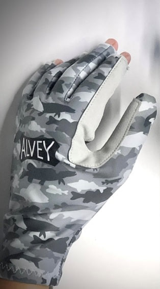 Alvey UPF Stretch Fit Fishing Sun Gloves