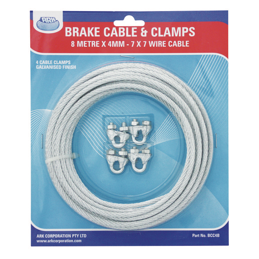 Ark 760246 Brake Galvinised Cable 8m with Clamps