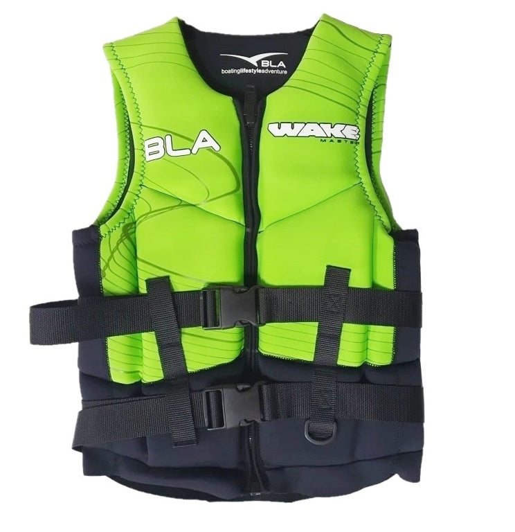 BLA Wakemaster V2 Nylon Life Jacket PFD Vest L50s - Bright Green