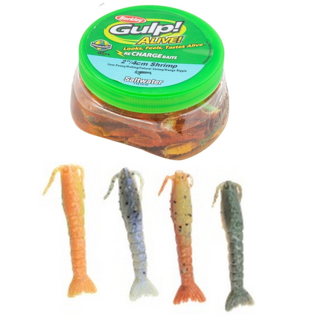 Berkley 1141410 Gulp Alive Shrimp 2 Inch Soft Plastic Lure Bulk Value Tub