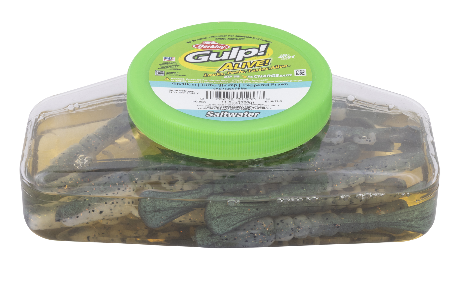 Berkley Gulp Alive Bulk Value Tub Turbo Shrimp Prawn Soft Plastic Lure 4 Inch