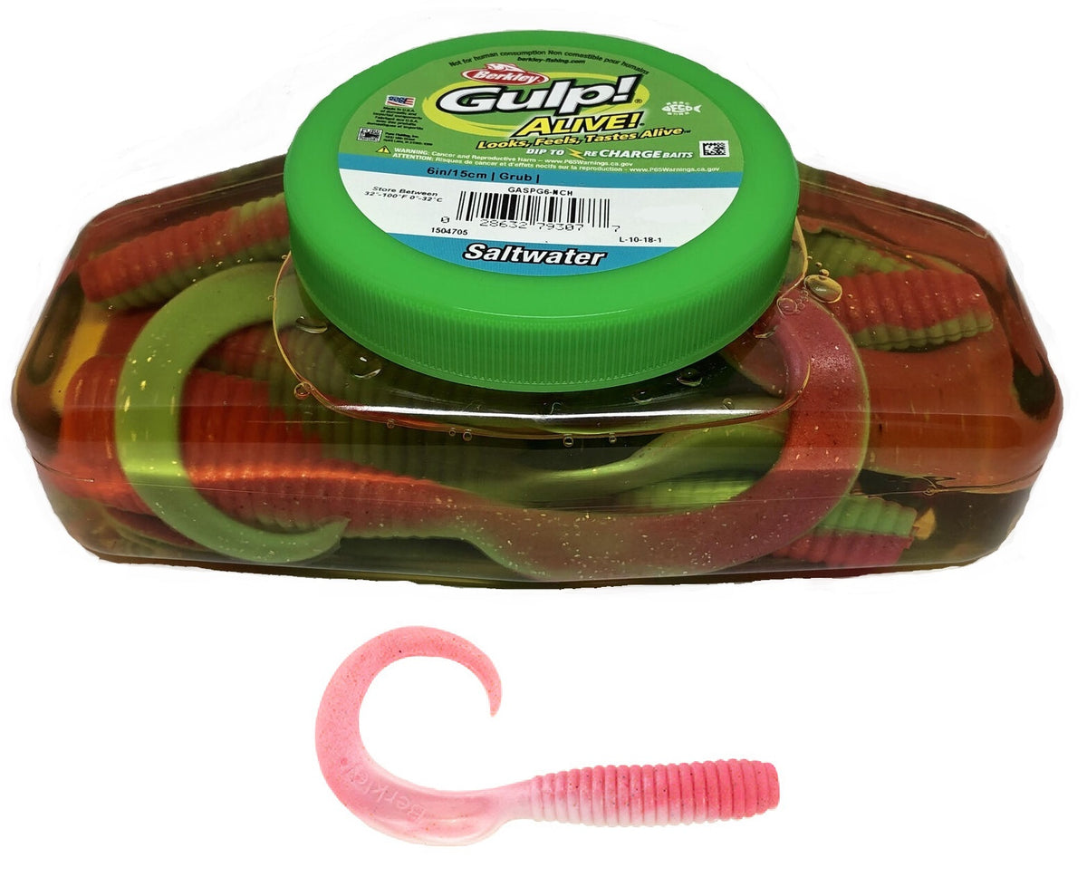 Berkley Gulp Alive 6 inch Grub Soft Plastic Lure Bulk Tub