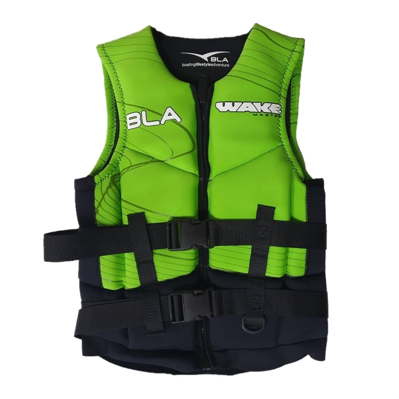 Bla Wakemaster V2 Neoprene Life Jacket PFD Vest L50s - Bright Green