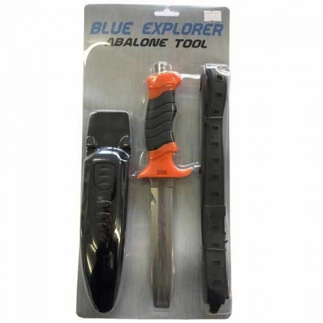 Blue Explorer Abalone Knife Tool with Sheath and Lanyard - BEABA1