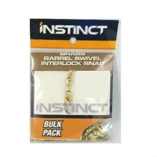 Instinct Brass Barrel Interlock Snap Swivel Bulk Value Pack
