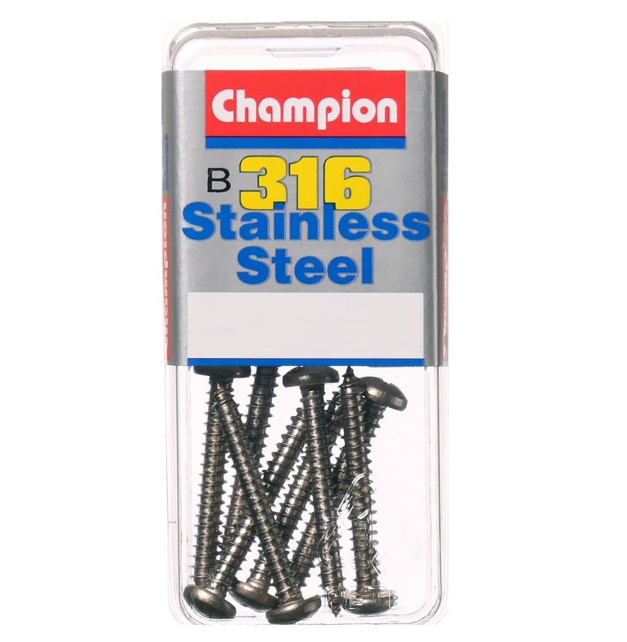 Champion Stainless Steel 316 Heavy Duty Self-Tapping Pan Head Screws - 10G