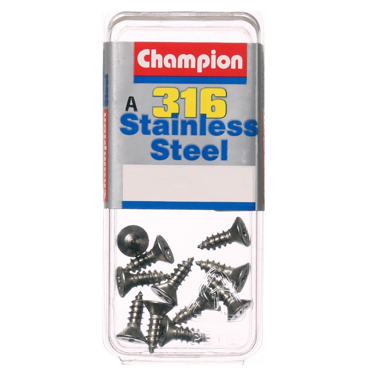 Champion Stainless Steel 316 Self-Tapping Countersunk Screws - 8G Medium