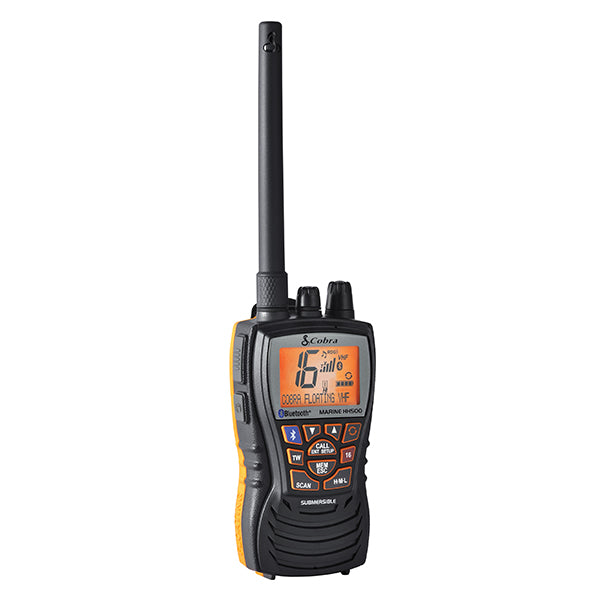 Cobra 118104 Heavy Duty Marine Hand Held Floating VHF Radio with Bluetooth