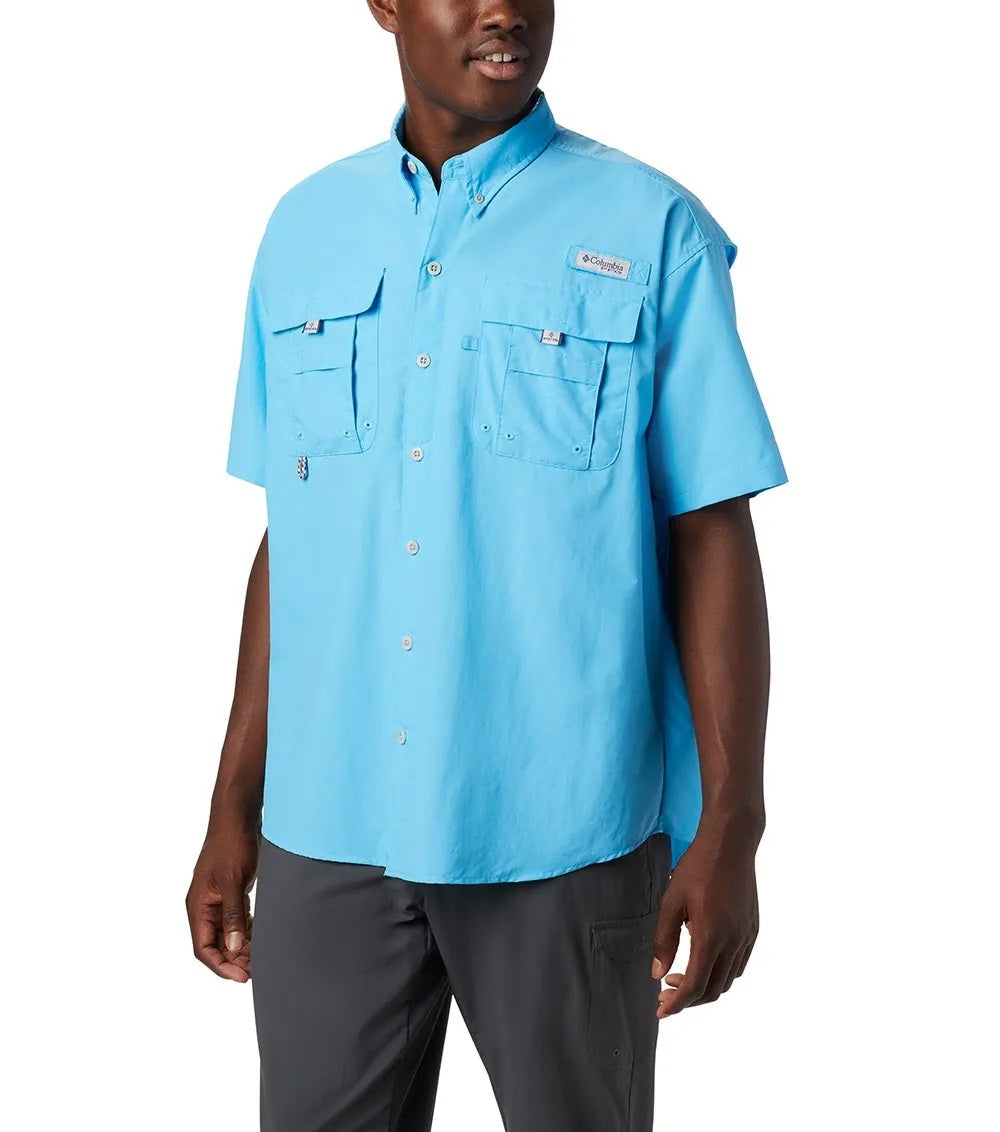 Columbia PFG Bahama Mens Short Sleeve Shirt Riptide