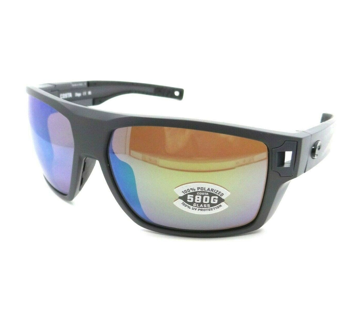 Costa 0690340862 Diego Matte Gray Frame Glass Copper Green Mirror 580g Lens Polarised Sunglasses
