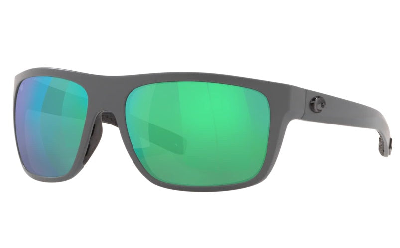 Costa Del Mar Broadbill Matt Grey Frame Polarised Glass Lens Sunglasses - Green Mirror 580G