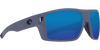 Costa Del Mar Diego Matt Grey Frame Polarised Sunglasses - Grey Blue Mirror 580G