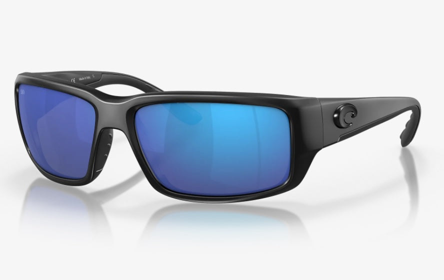 Costa Del Mar Fantail Blackout Frame Blue Mirror 580G Glass Lens Polarised Performance Sunglasses