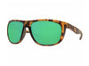 Costa Del Mar Kiwa Matte Retro Tortoise Frame Polarised Lens Performance Sunglasses - Green Mirror 580G