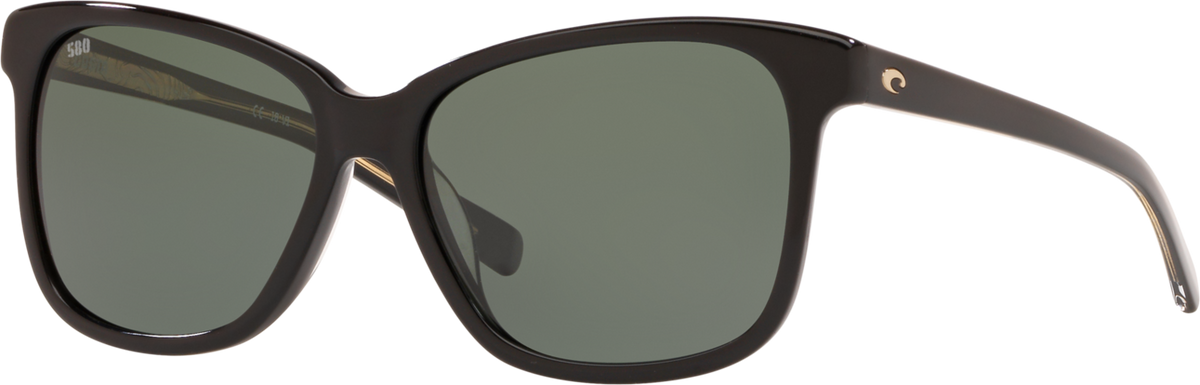Costa Del Mar May Shiny Black Frame Gray Glass 580G Lens Polarised Performance Sunglasses - Mega Clearance