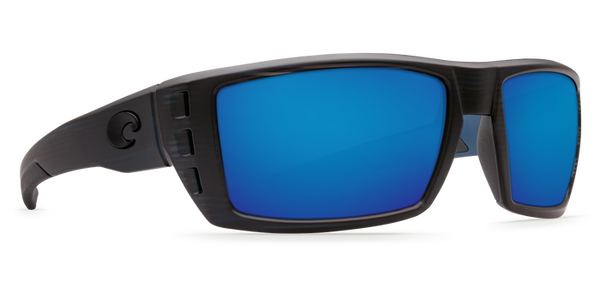 Costa Del Mar Rafael Matt Black Frame Polarised Sunglasses Blue