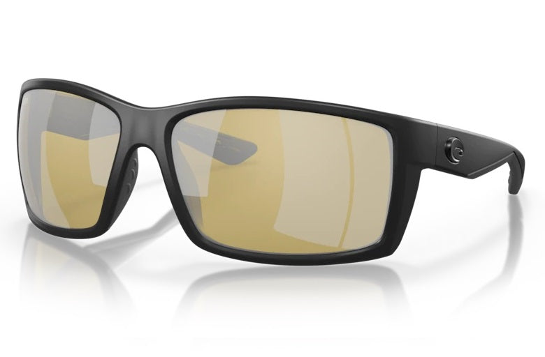 Costa Del Mar Reefton Blackout Frame Polarised Glass Lens Sunglasses - Sunrise SIlver Mirror 580G