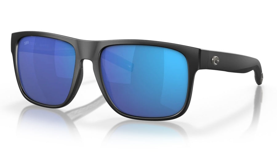 Costa Del Mar Spearo XL Matt Black Frame Blue Mirror Glass 580G Lens Polarised Performance Sunglasses