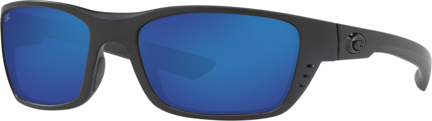 Costa Del Mar Whitetip Blackout Frame Blue Mirror Glass 580G Lens Polarised Performance Sunglasses - Mega Clearance