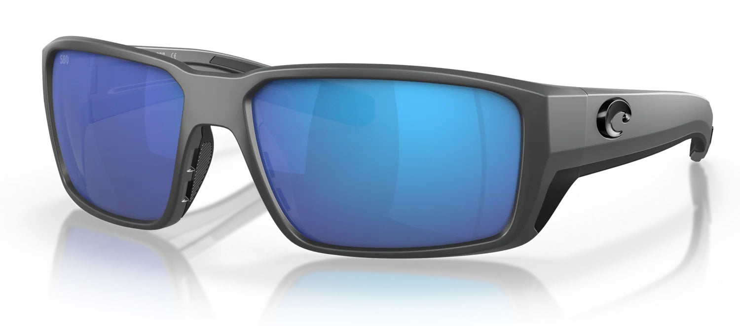 Costa Fantail Pro Performance Polarised Sunglasses Matte Gray Blue Mirror 580g - TFPRO98OBMGLP