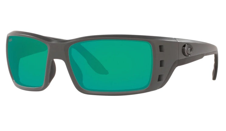 Costa Permit Matte Grey Frame Polarised Sunglasses - Green Mirror 580G